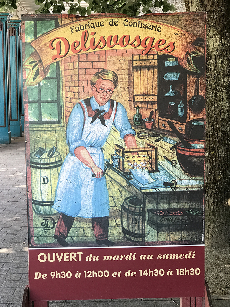 Sign at a confectionary in Vittel -- Delisvosges